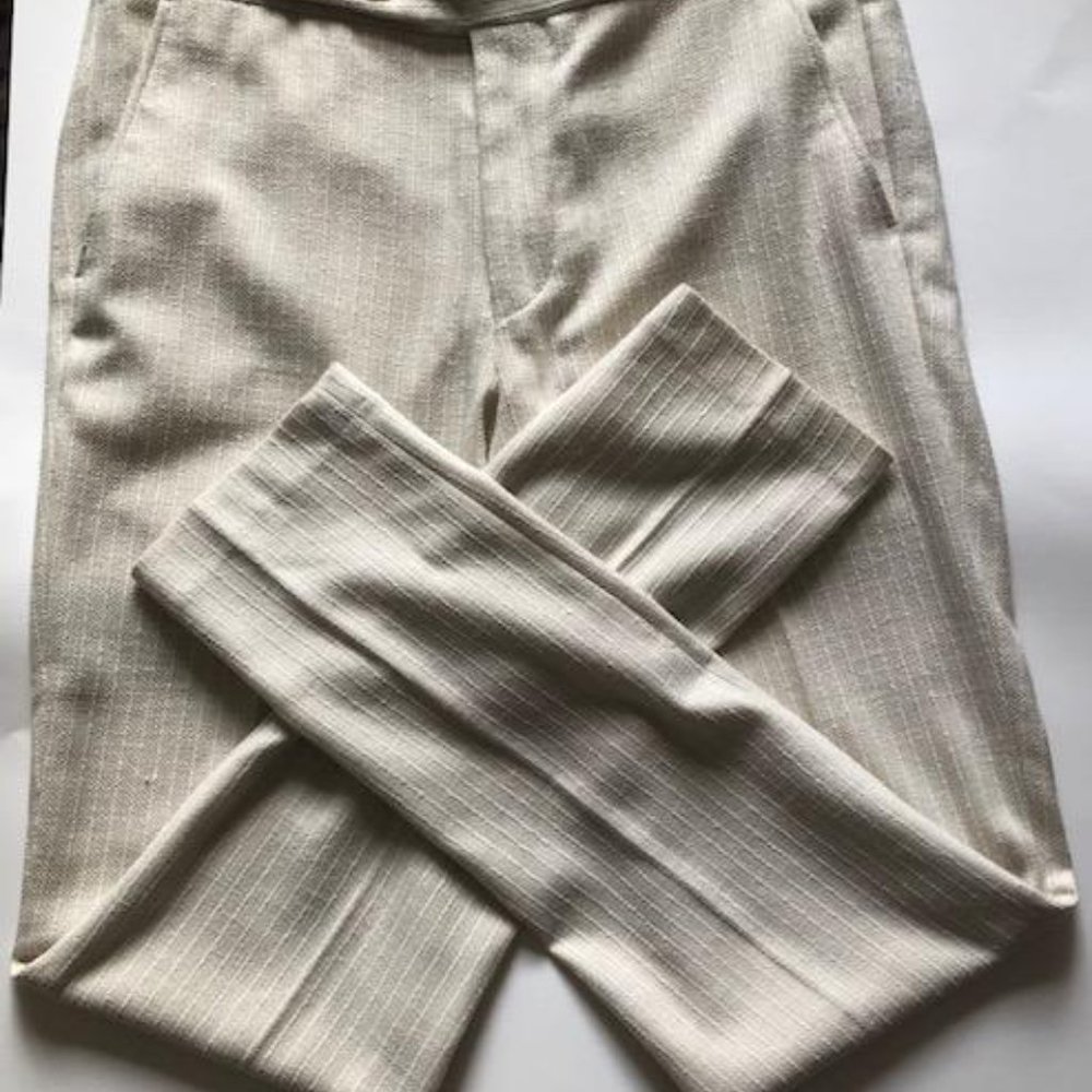 ASOS, soft white/cream, cotton blend, tapered,women's trouser, nubby texture